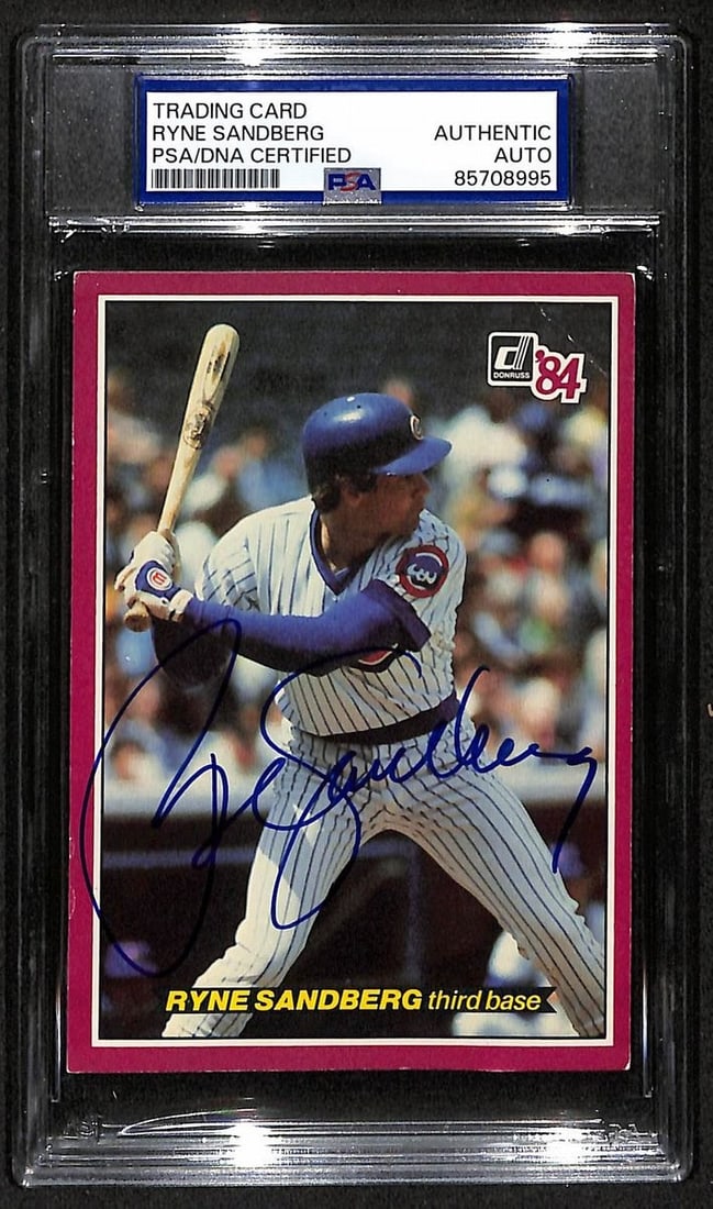 Ryne Sandberg HOF Cubs Auto 1984 Donruss Action All-Stars Card PSA/ DNA BA204249 (1 of 1)