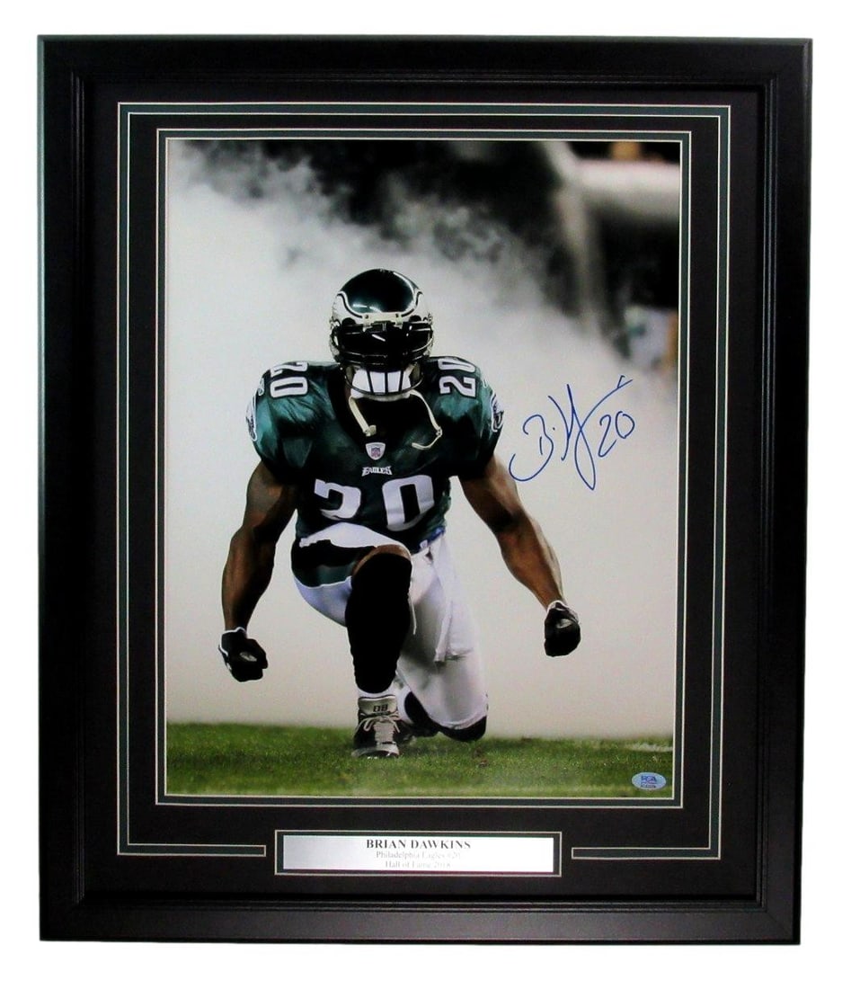 Brian Dawkins Signed 16x20 Photo Eagles HOF Framed Philadelphia PSA DNA: Brian Dawkins Signed 16x20 Photo Eagles HOF Framed Philadelphia PSA DNA Item Specifics: Autograph Authentication: Professional Sports Authenticator (PSA) Original/Reprint: Original Product: Photo