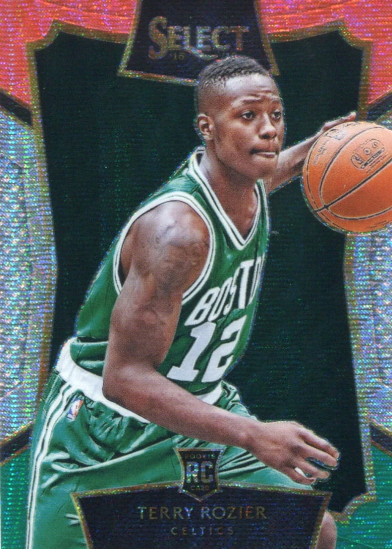 Terry Rozier 2015 Panini Select Tri Color Refractor Rookie Card: Terry Rozier 2015 Panini Select Tri Color Refractor Rookie Card Terry Rozier's 2015 Panini Select Tri Color Refractor Rookie Card is a standout piece from the 2015 NFL Draft class. This refractor card