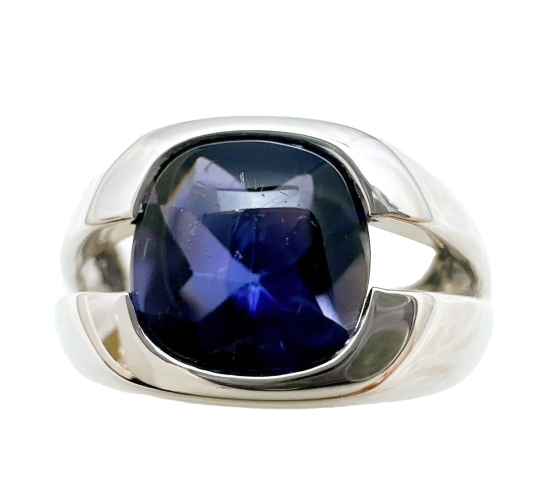 Iolite ring solitaire gold cushion white 18k vintage US 5.25: Iolite ring solitaire gold cushion white 18k vintage US 5.25 Item Specifics: Shape: Round Occasion: Anniversary Birthday Christening Christmas Engagement Graduation Mother's Day Valentine's Day