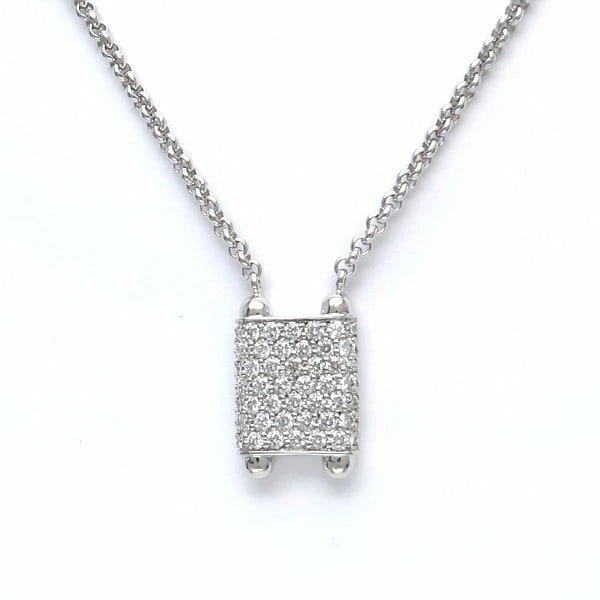 Pave Diamond Pendant Chain Necklace White Gold in Rare Georg Jensen: Pave Diamond Pendant Chain Necklace White Gold in Rare Georg Jensen Item Specifics: Brand: Georg Jensen Type: Necklace Metal Purity: 18k Color: White Gold Style: Pendant Base Metal: White Gold