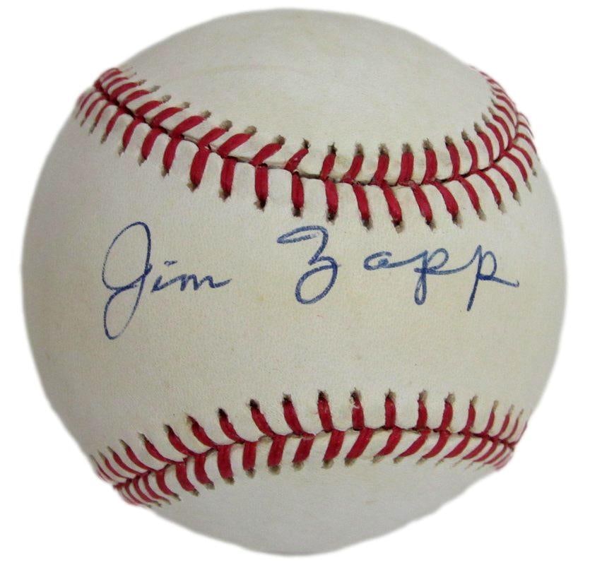 Jim Zapp Signed OAL Baseball Negro League Birmingham Black Barons PSA/ DNA: Jim Zapp Signed OAL Baseball Negro League Birmingham Black Barons PSA/ DNA Signed by Jim Zapp, the Birmingham Black Barons' star player, this OAL baseball bears the mark of a legendary Negro League at