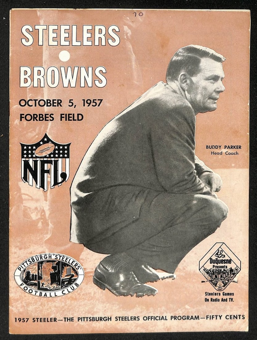 10/ 5/ 1957 Steelers vs. Browns NFL Game Program Jim Brown 2nd Game 204305 (1 of 3)
