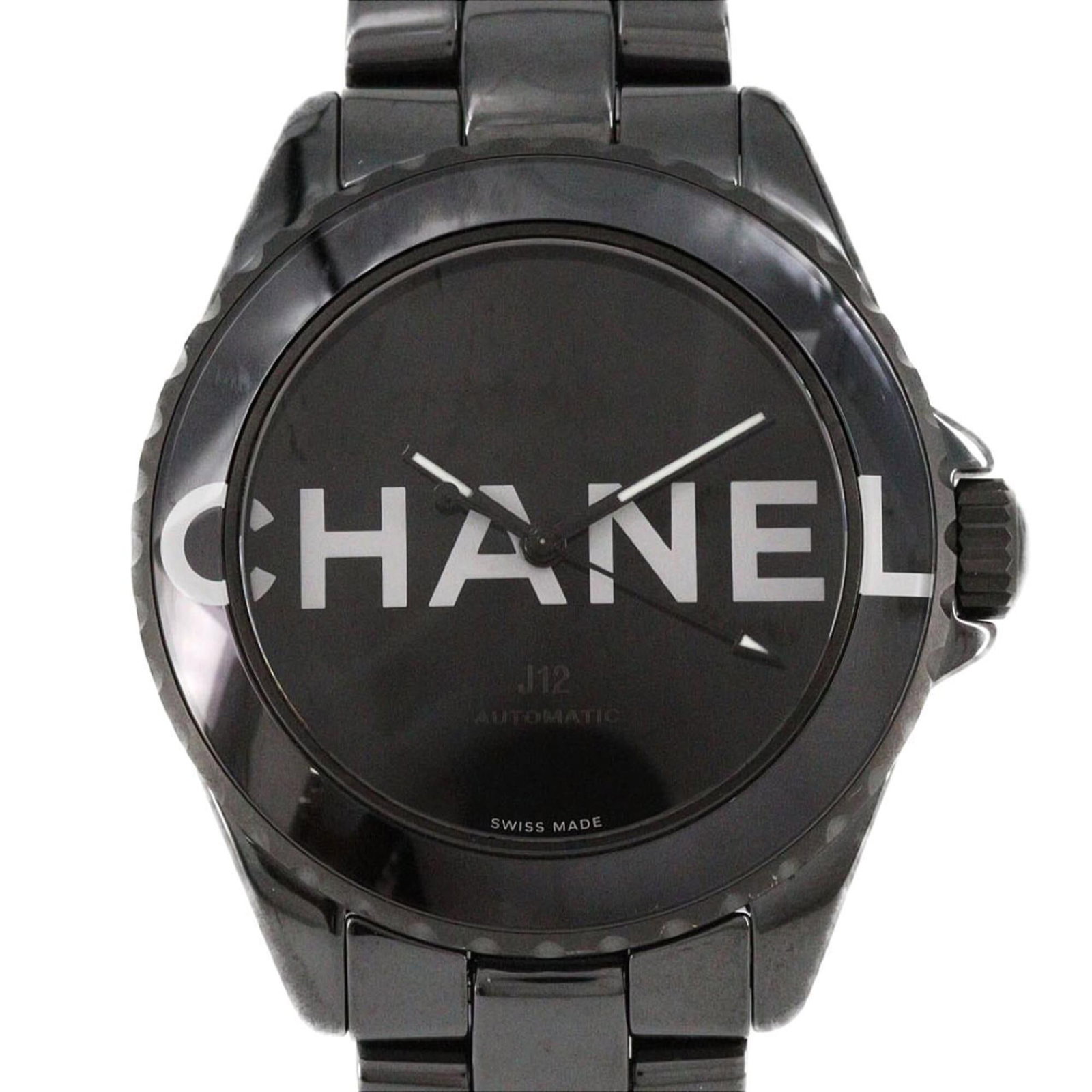Chanel Wristwatch: Chanel Wristwatch Ceramic case and band give this Chanel wristwatch its sleek, modern look. With a self-winding automatic movement and black dial, it's a stylish timepiece that showcases the brand's