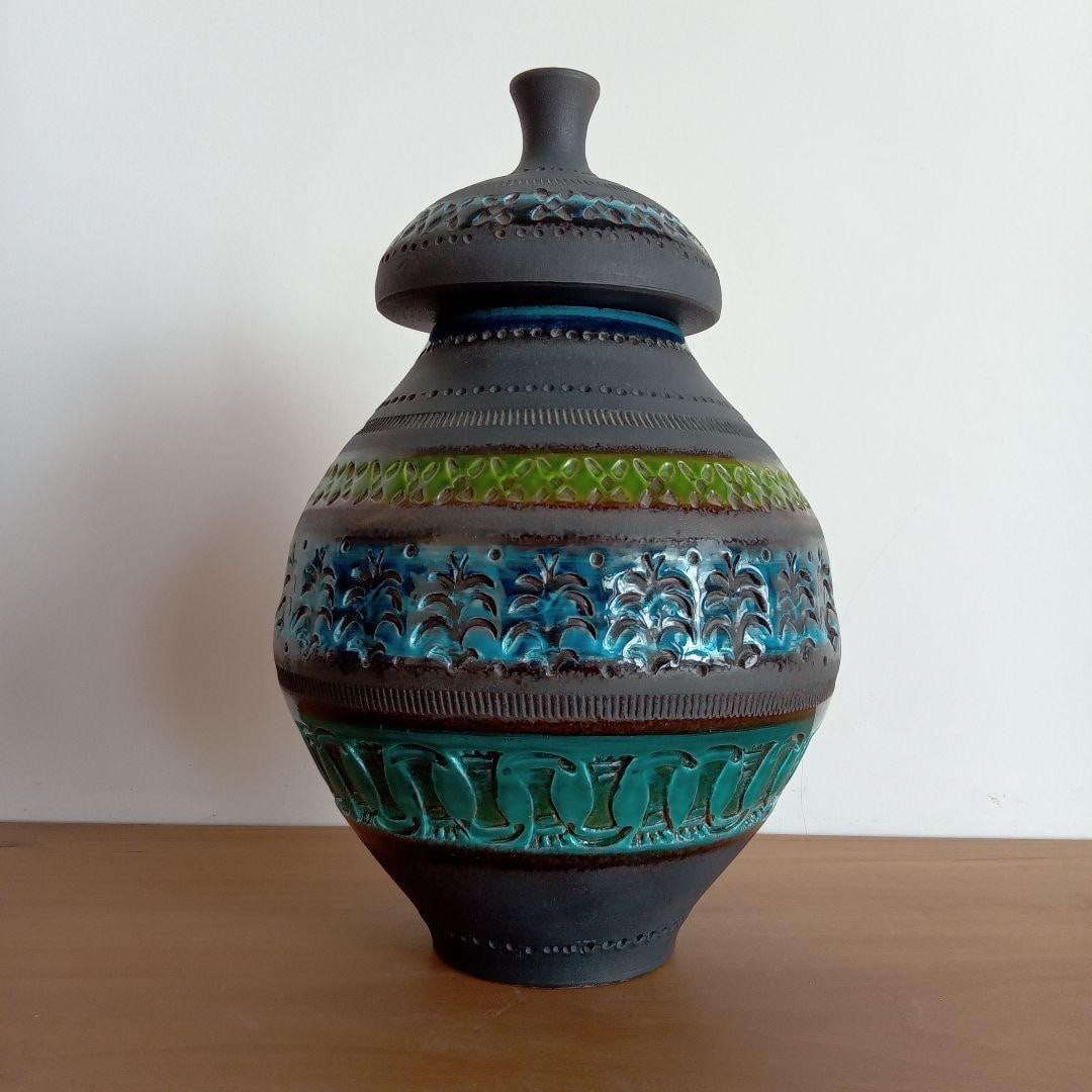 Bitossi Aldo Londi Genovese Mid Century Italian Cylindrical Vase 1960s Vintage (1 of 11)