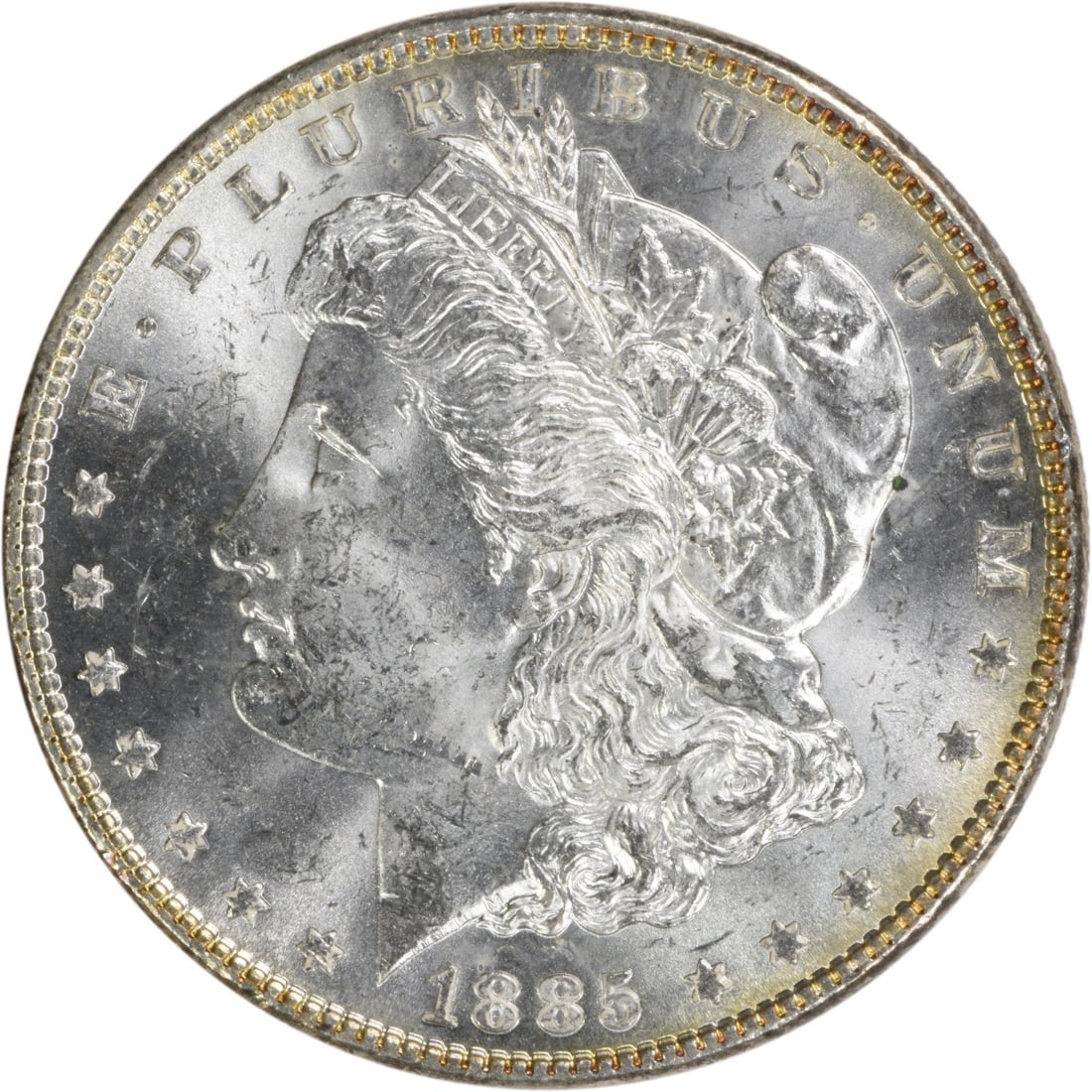 1885 Morgan Silver Dollar Choice BU Uncertified: 1885 Morgan Silver Dollar Choice BU Uncertified Choice BU Uncertified Morgan Silver Dollar (1885) - A high-grade, uncirculated silver dollar from the iconic Morgan series. This coin boasts a Choice gr