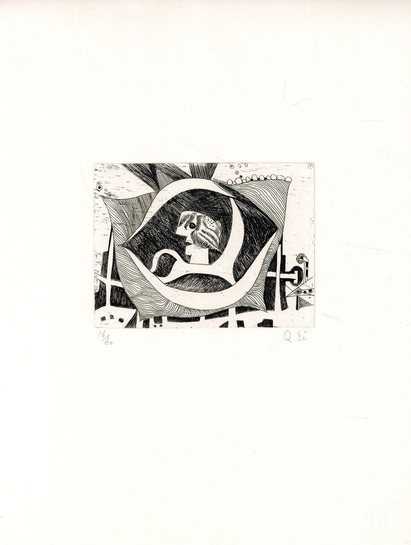 Ei Q Copperplate Etching Work 73 Limited Edition SCALE V Avant Garde Japan: Ei Q Copperplate Etching Work 73 Limited Edition SCALE V Avant Garde Japan Item Specifics: Artist: Ei-Q Subject: Abstract Material: Copperplate Etching on Paper Style: Japanese Size: 9 x 12 cm Product