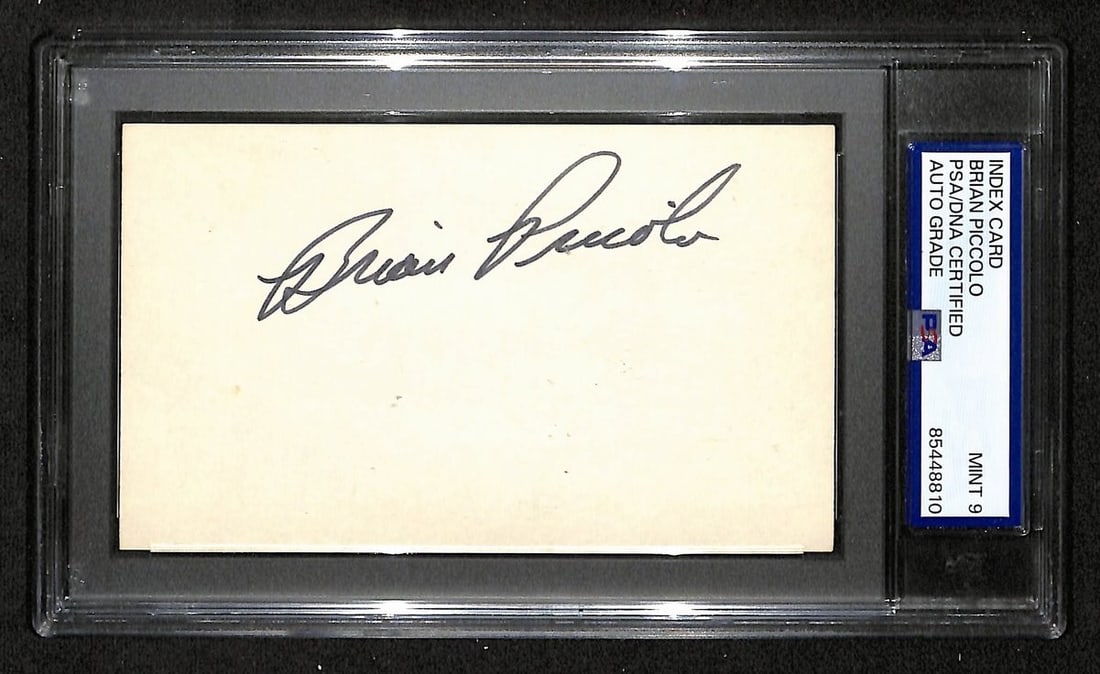 Brian Piccolo Chicago Bears Signed/ Auto 3x5 Index Card PSA/ DNA MINT-9 198699 (1 of 2)