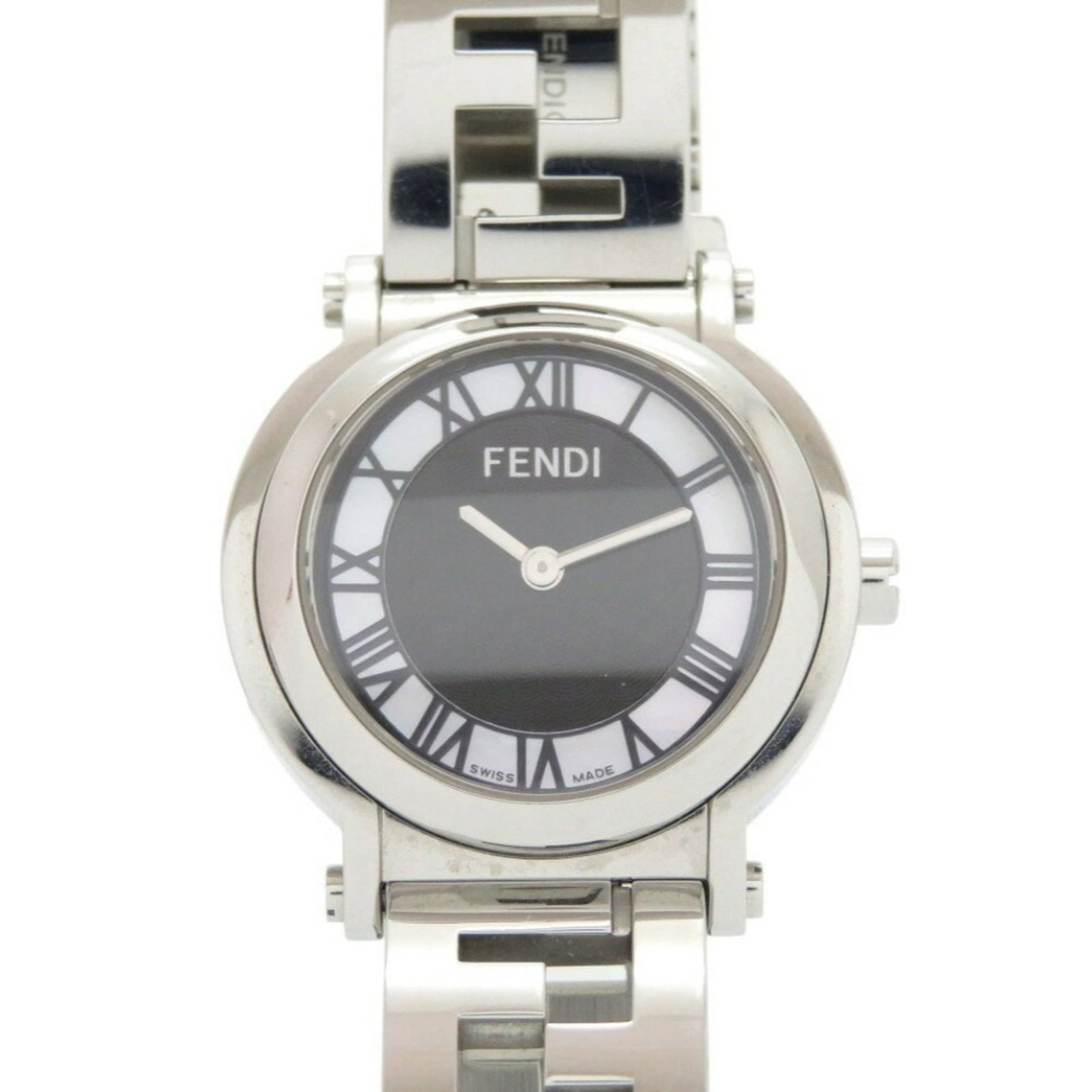 Fendi Wristwatch: Fendi Wristwatch Stainless steel case and band provide a sleek, modern look for this Fendi wristwatch. The quartz movement ensures reliable timekeeping, while the 28mm diameter case fits comfortably o