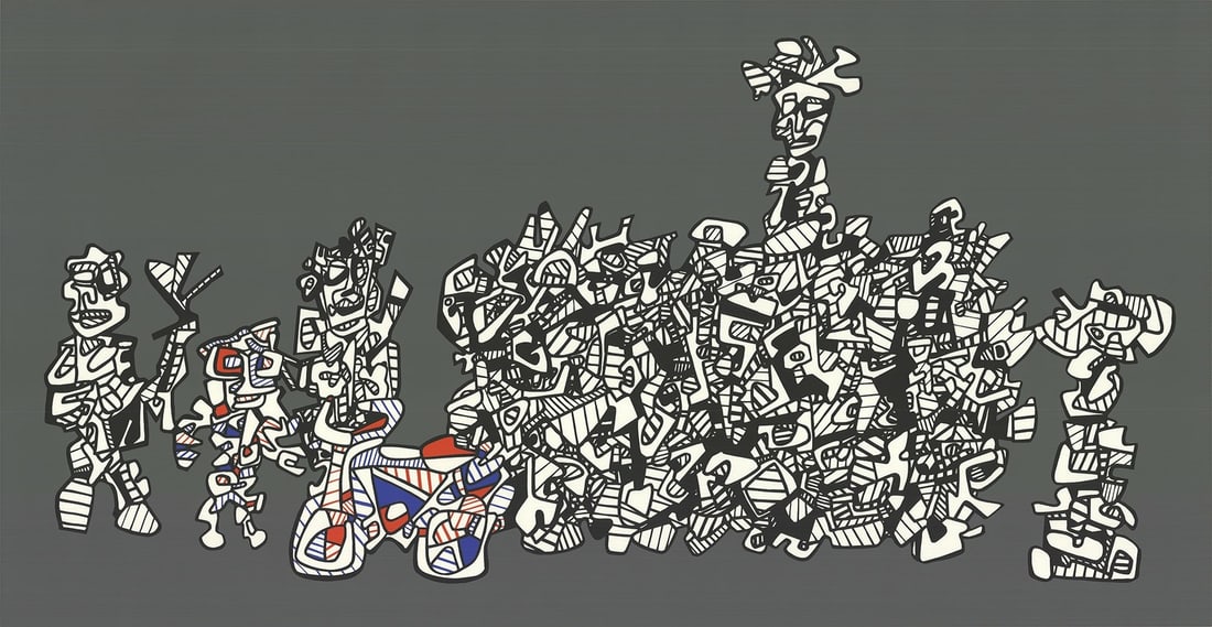 JEAN DUBUFFET Le Libre Echange 24.5" x 46.75" Serigraph 1974 Modernism Gray Bla (1 of 20)