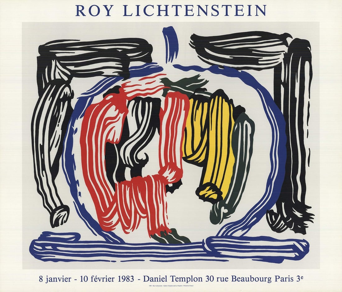 ROY LICHTENSTEIN Apple 25.25" x 29.5" Lithograph 1983 Pop Art Multicolor: ROY LICHTENSTEIN Apple 25.25" x 29.5" Lithograph 1983 Pop Art Multicolor Item Specifics: Artist: Roy Lichtenstein Brand: Lichtenstein Roy Exact Year: 1983 Height: 25.25 Item Height: 25.25 Item Width: 