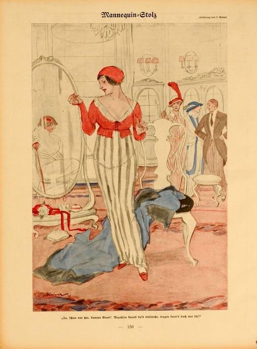 Simplicissimus By Kainer Mannequin Stolz On Linen Original 1913 (1 of 1)