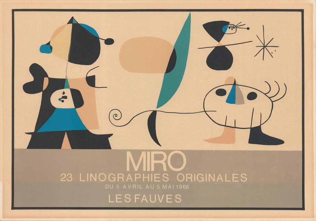 JOAN MIRO Les Fauves 9.25" x 13" Lithograph 1966 Modernism: JOAN MIRO Les Fauves 9.25" x 13" Lithograph 1966 Modernism Item Specifics: Artist: Joan Miro Brand: Miro Joan Exact Year: 1966 Height: 9.25 Item Height: 9.25 Type: Lithograph Year Of Production: 1966 