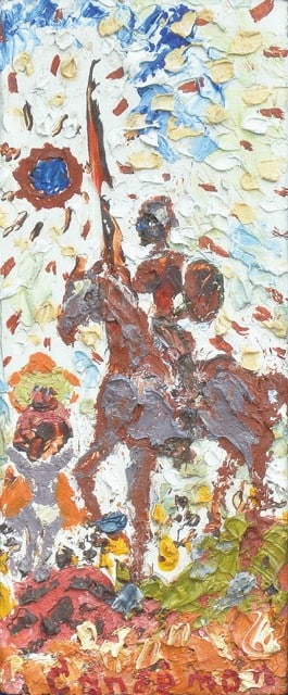 Asai Kan emon Don Quixote Framed Woodblock Print Japanese Modern Art (1 of 1)