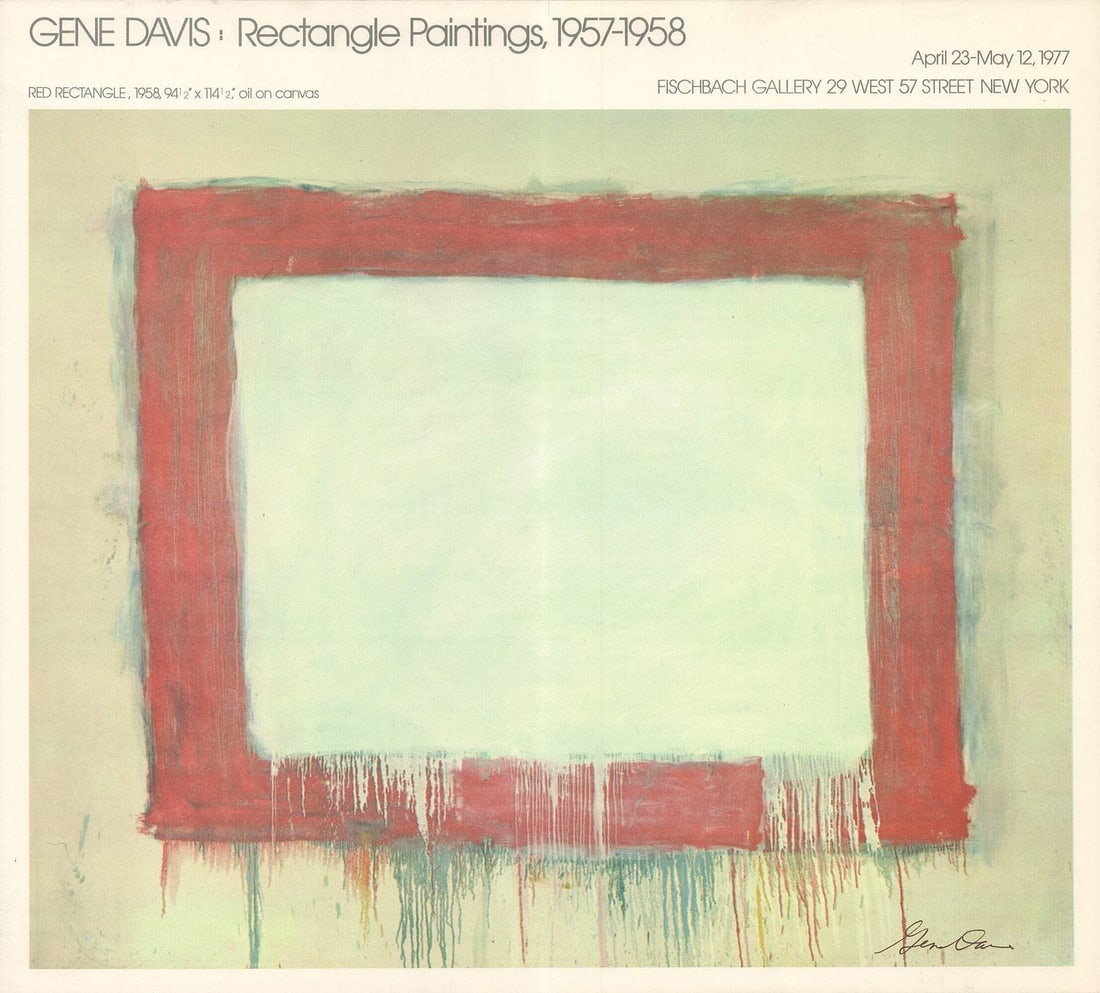 GENE DAVIS Rectangle Paintings 1957-1958 17.5" x 19.25" Offset Lithograph 1977 C (1 of 4)