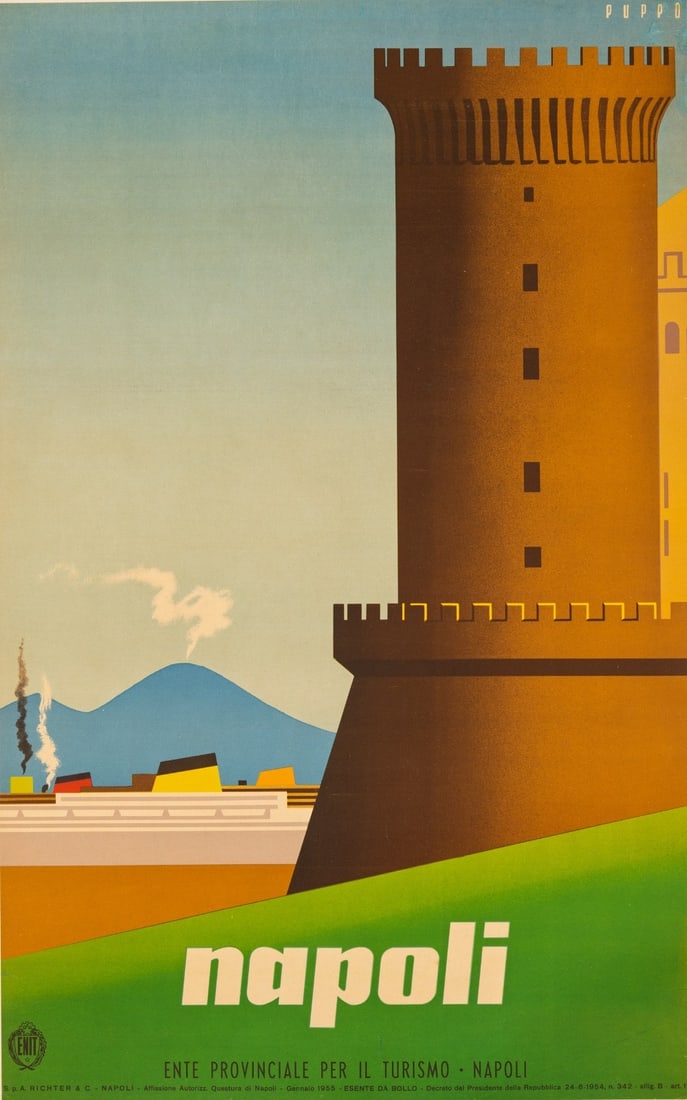 Original Rare Italian Travel Poster By Napoli Mario Puppo 1950 Rare Ienit: Original Rare Italian Travel Poster By Napoli Mario Puppo 1950 Rare Ienit Item Specifics: Unit Of Sale: Single Piece Artist: Mario Puppo Size: Medium Date Of Creation: 1954 Region Of Origin: Napoli Fr