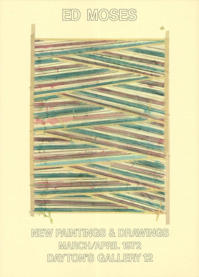 ED MOSES New Paintings & Drawings 29" x 21" Offset Lithograph 1972 Contemporary: ED MOSES New Paintings & Drawings 29" x 21" Offset Lithograph 1972 Contemporary Item Specifics: Artist: Ed Moses Brand: Moses Ed Exact Year: 1972 Height: 29 Item Height: 29 Subject: Abstract Type: Off