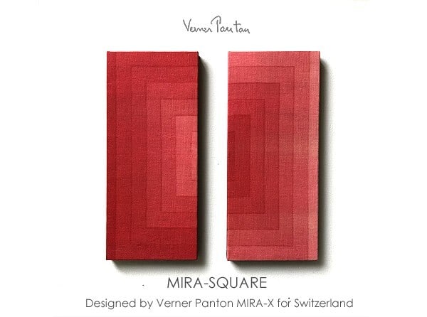 Verner Panton Mira Red Vintage Cotton Square Board 2set Art Wall (1 of 5)
