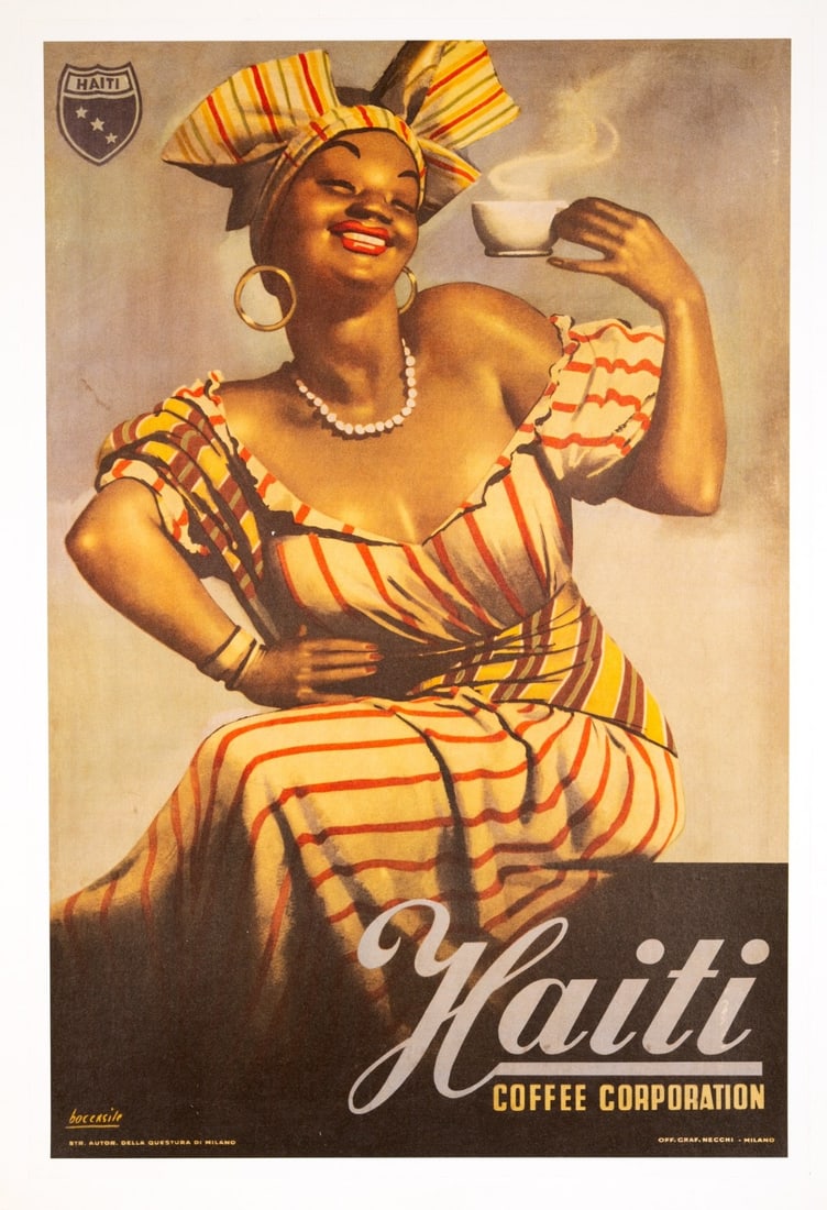Italian Coffee Poster Original Haiti 1950'S Boccasile Gino (1 of 3)