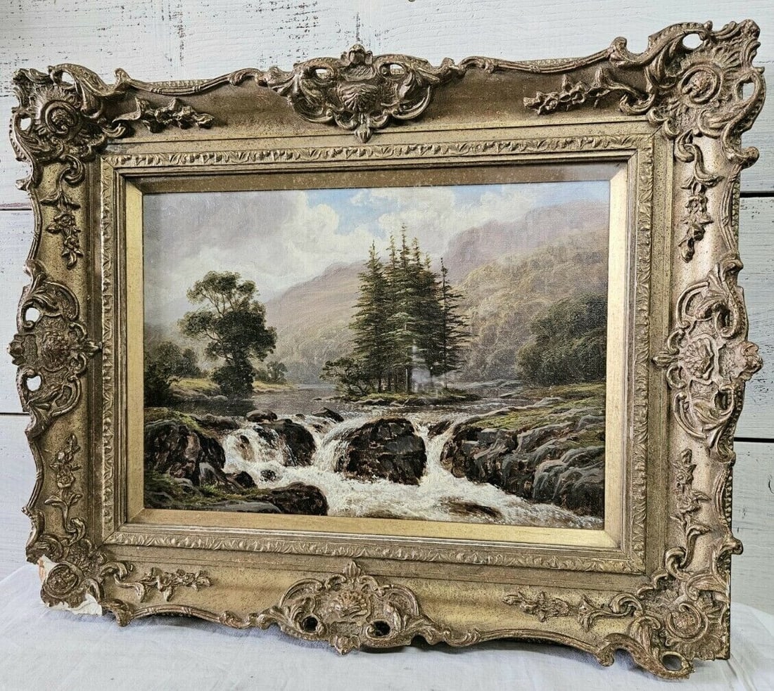 British Signed Oil Framed Original Painting Landscape Thomas Spinks (1 of 10)