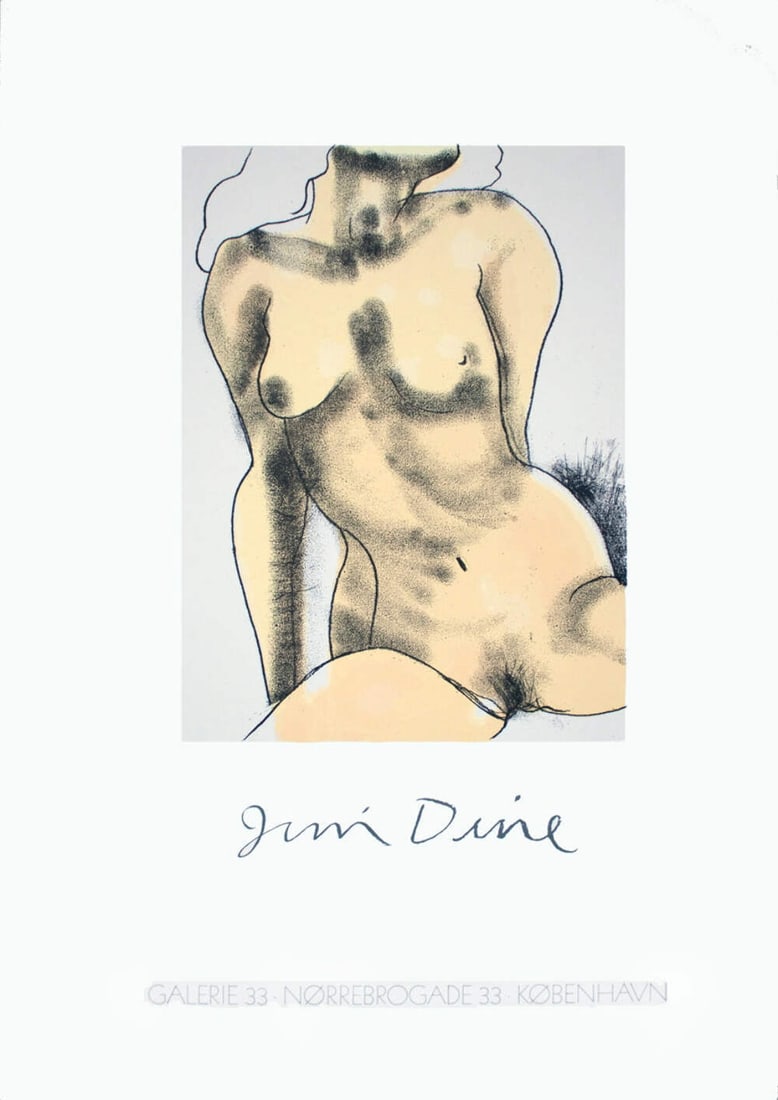 JIM DINE Galerie 33 39.5" x 27.75" Serigraph 1984 Pop Art Gray Yellow Jim Dine (1 of 1)