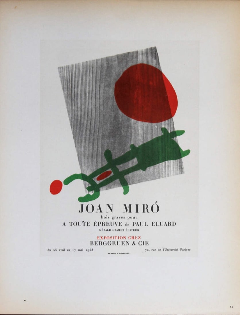 Miro Gray White Lithograph 1959 Surrealism 12.5" x 9.25: Miro Gray White Lithograph 1959 Surrealism 12.5" x 9.25 Item Specifics: Artist: Joan Miro Brand: Miro Joan Country/Region Of Origin: France Exact Year: 1959 Height: 12.5 Item Height: 12.5 Item Width: 