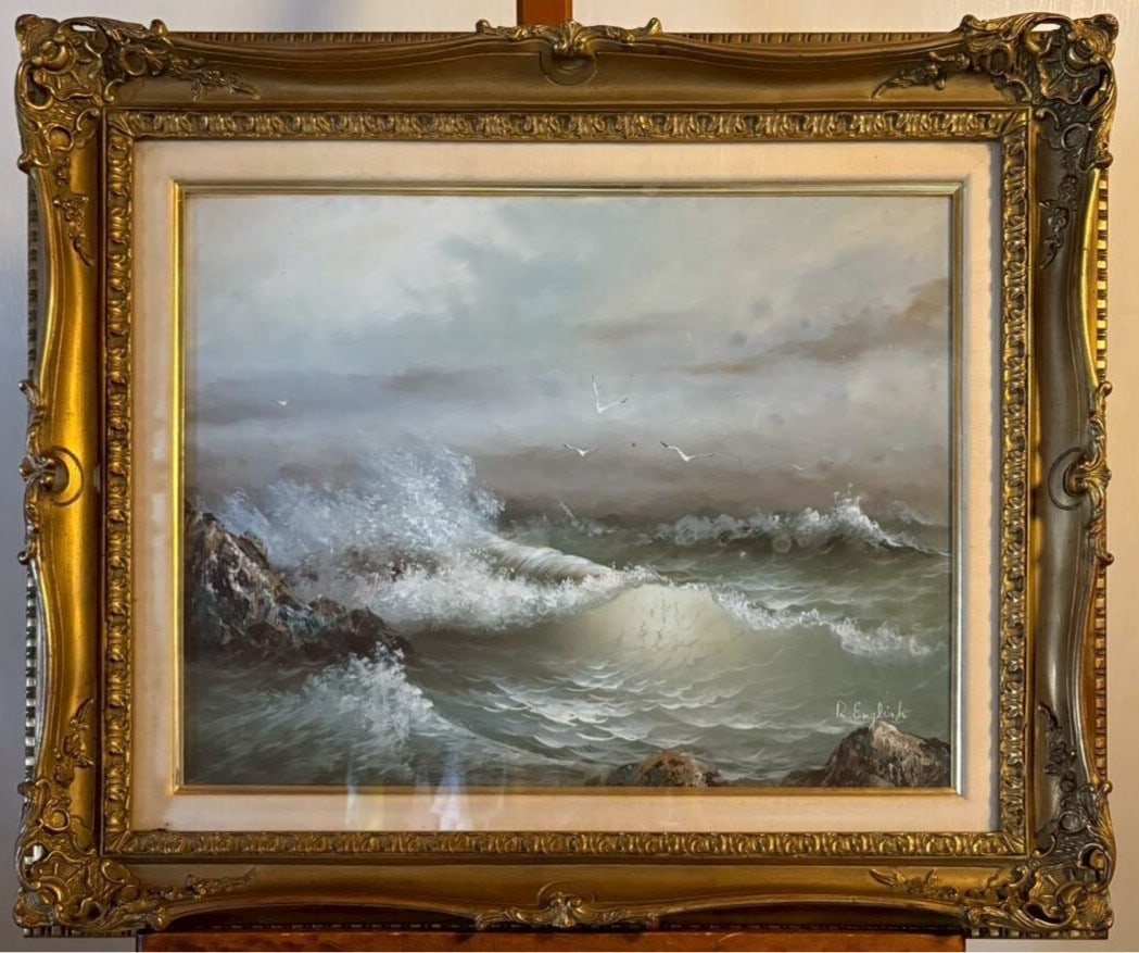 English Seascape Oil Painting Signed Framed Marine Art (1 of 7)