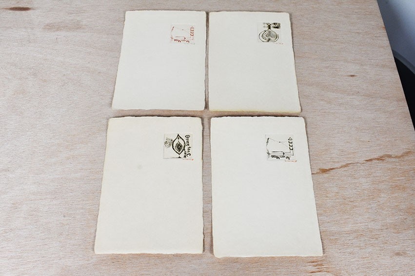 Cao Shinohara 4 Signed Copperplate Etching Prints Postcards Japanese Art (1 of 6)