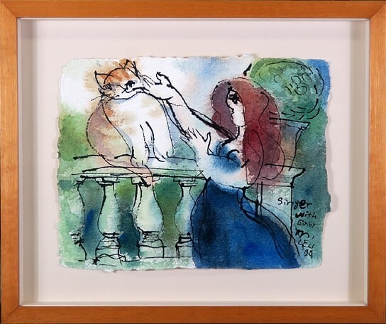 Original Watercolor Painting on Paper Framed by Michael Leu 1994 (1 of 1)