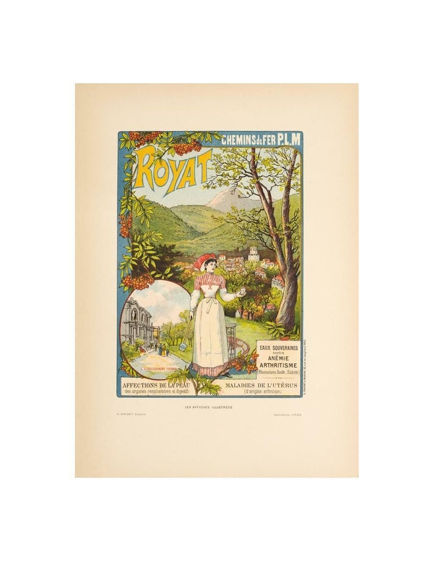 Royat Poster Vintage Affiches Illustrees 1896: Royat Poster Vintage Affiches Illustrees 1896 Item Specifics: Artist: ROYAT Style: Art Nouveau Date Of Creation: 1897 Year Of Production: 1897 Width (Inches): 8.5 Subject: VENTE Original/Licensed Repr