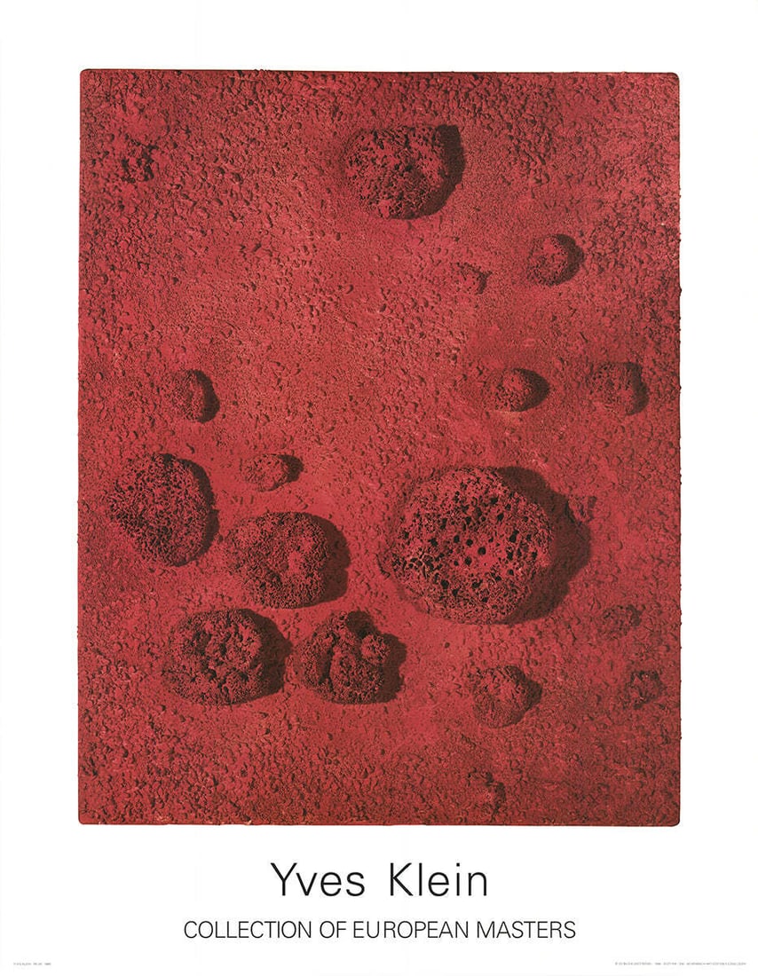 YVES KLEIN RE26 35.5" x 27.5" Poster 1994 Modernism Red Black Abstract (1 of 4)