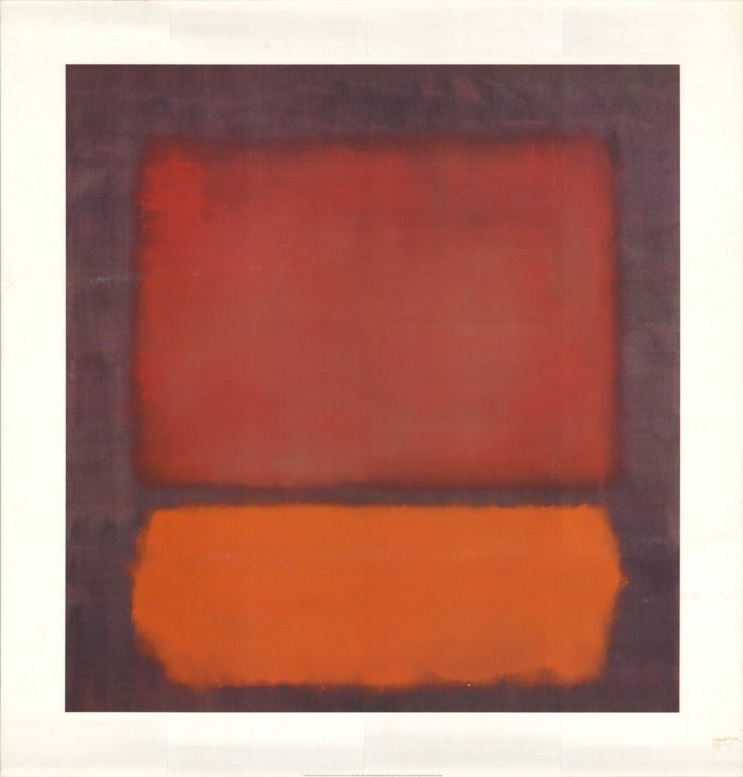 MARK ROTHKO Untitled (1962) 47" x 45" Poster 1998 Modernism Red Orange Purple (1 of 20)