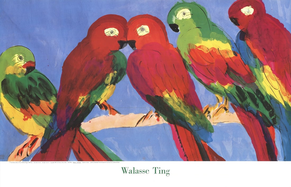 Contemporary Parrots Poster 1990 29.5 x 46" WALASSE: Contemporary Parrots Poster 1990 29.5 x 46" WALASSE Item Specifics: Artist: Walasse Ting Brand: Ting Walasse Country/Region Of Origin: France Exact Year: 1990 Height: 29.5 Item Height: 29.5 Item