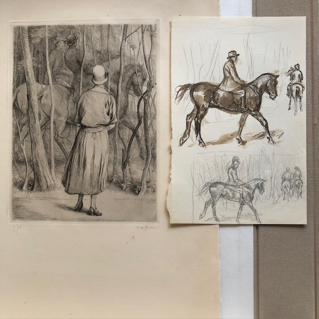 Ernest Rouart Etching + Original Drawing Berthe Morisot & Eugne Manet family (1 of 10)