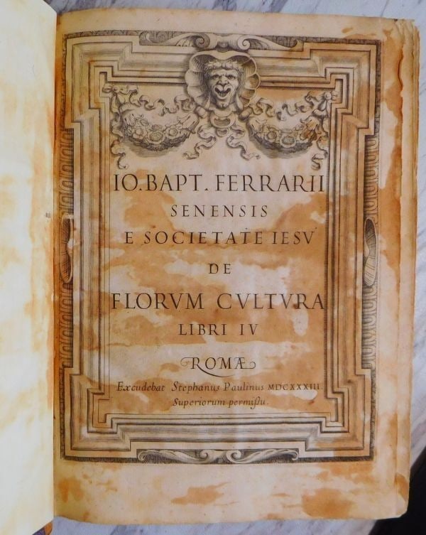 Battista Ferrari Illustrated 1633 Rome Giovanni 1st De florum Cultura Libri (1 of 10)