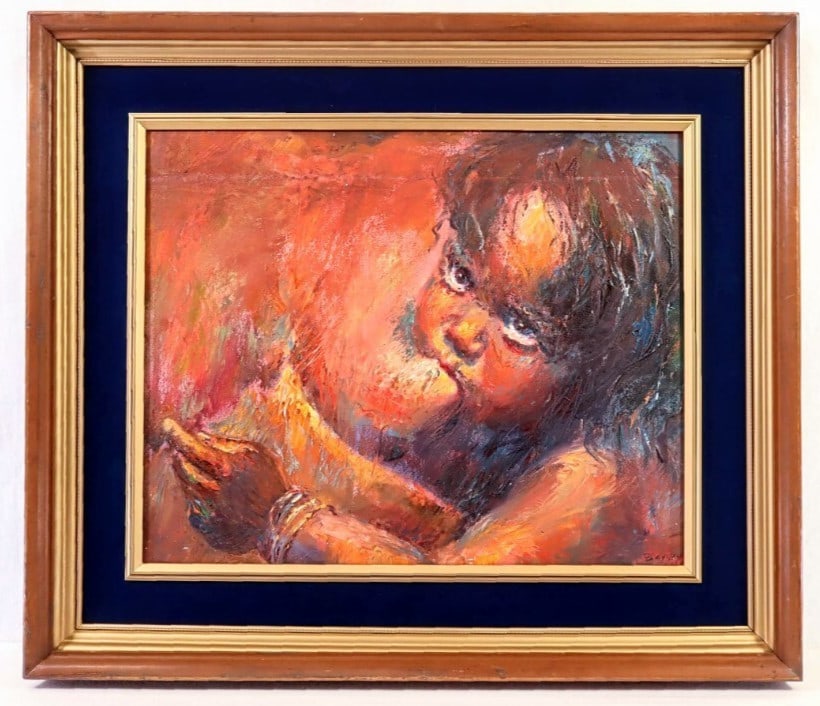 Garth Bayley Original Oil Painting The Gaze South African/ British Artist Signed (1 of 10)