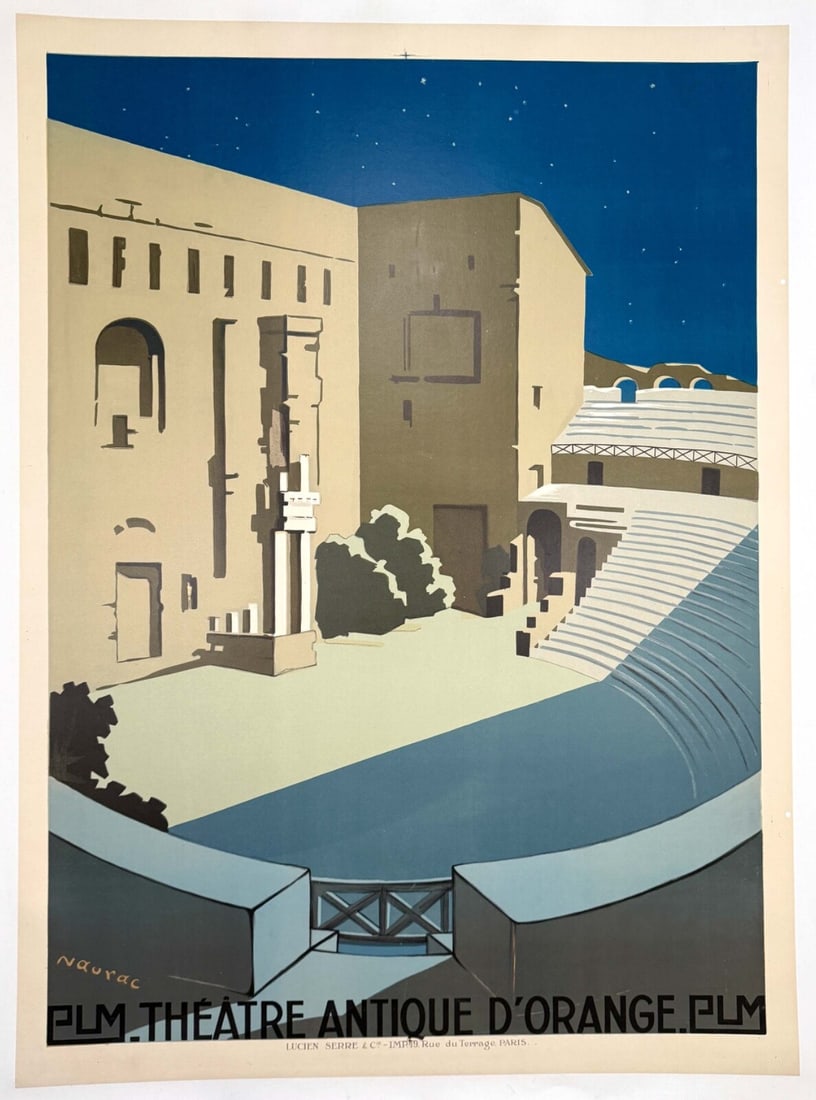 Original French Travel Poster Roman Theatre Orange C1930 Naurac Plm Railways: Original French Travel Poster Roman Theatre Orange C1930 Naurac Plm Railways Item Specifics: Artist: Naurac Jean-Raoul Size: Large Date Of Creation: 1900-1949 Title: Theatre Antique D'Orange Material: