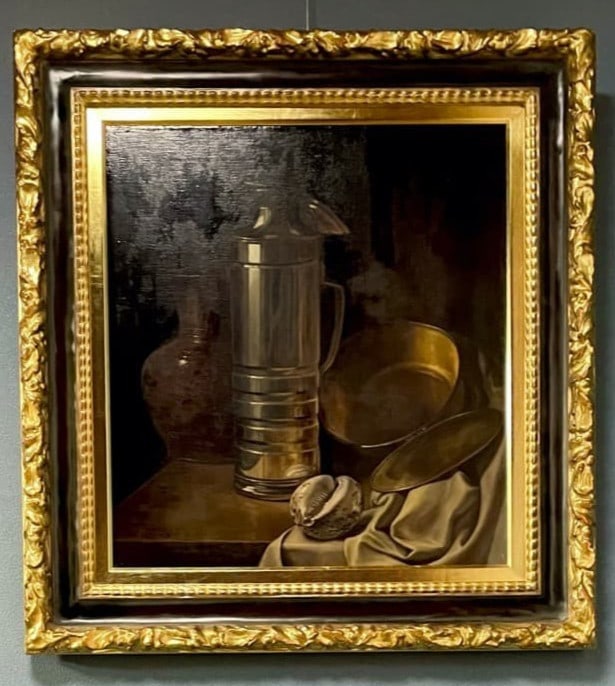 Oil painting 1987 signed Still Life Chinese Thermos Signed Poland: Oil painting 1987 signed Still Life Chinese Thermos Signed Poland Item Specifics: Artist: Bogdan Magnuski Unit Of Sale: Single Piece Signed By: Bogdan Magnuski Signed: Yes Size: Medium Material: Canva