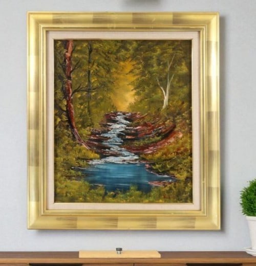 Helen Jo Nichols Original Oil Painting F10 Signed 1994 Forest Stream Landscape (1 of 10)