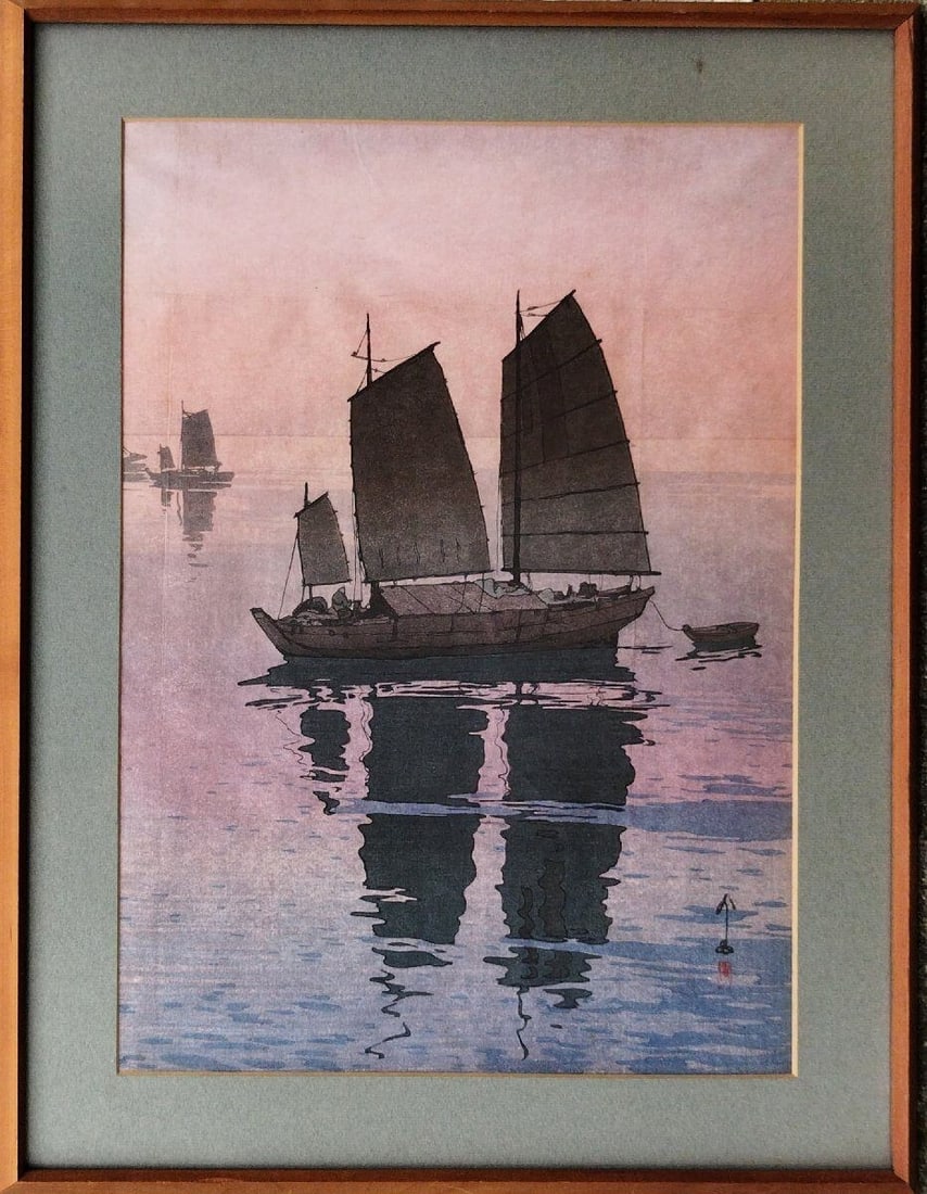 Woodblock Print Sailing Ship Collection Seto Inland Sea Hiroshi: Woodblock Print Sailing Ship Collection Seto Inland Sea Hiroshi Item Specifics: Unit Of Sale: Single Piece Artist: Yoshida Hiroshi Signed By: Yoshida Hiroshi Image Orientation: Portrait Size: Medium S