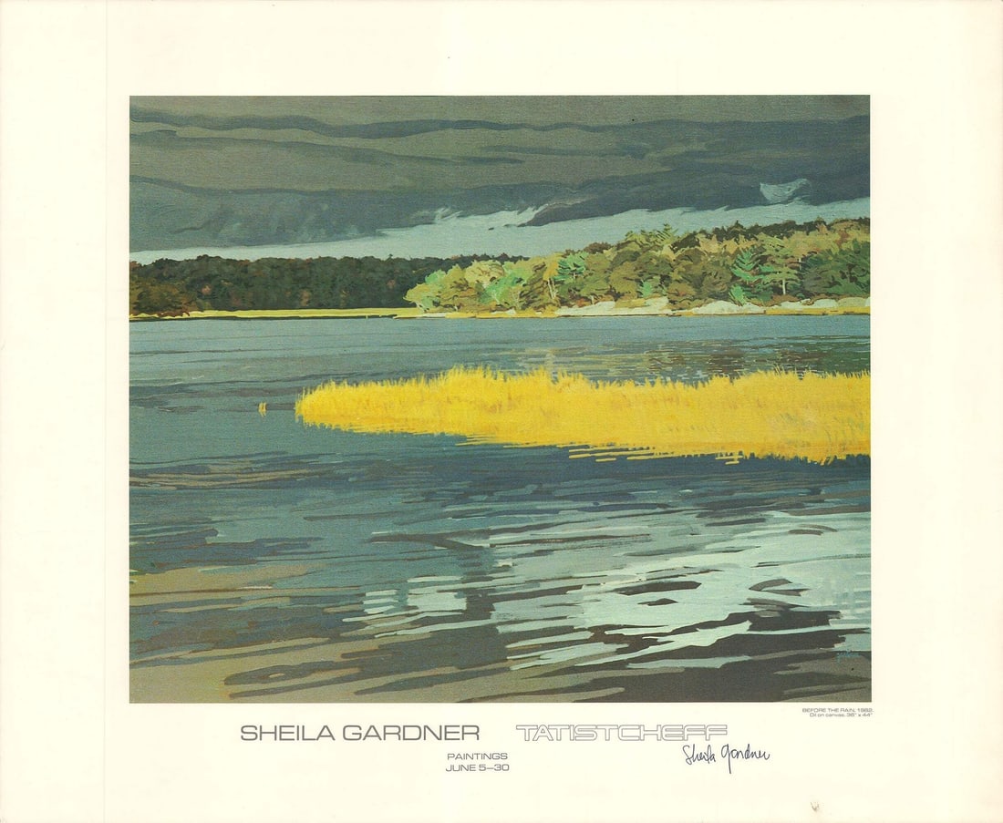 SHEILA GARDNER Before the Rain SIGNED 20" x 24.5" Offset Lithograph 1982 Contemp (1 of 5)