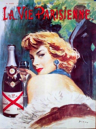 Champagne Castellane By Mario 1980 French Poster Of Irene Dunn (1 of 1)