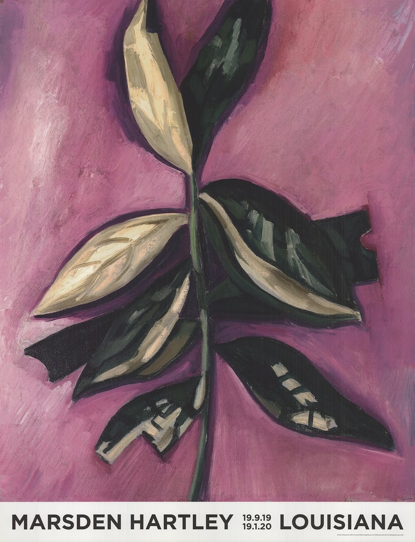 MARSDEN HARTLEY Leaves 43.25" x 33" Offset Lithograph 2019 Contemporary Pink Gr (1 of 4)
