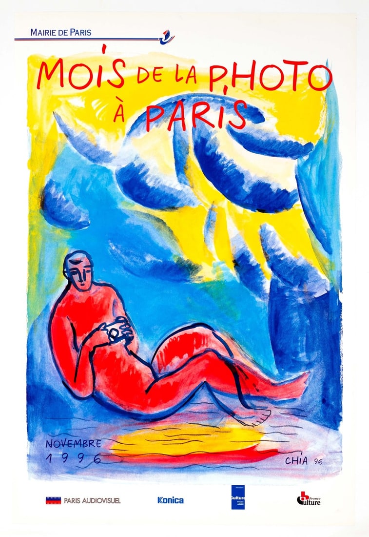 Sandro Chia Paris 1996 Original Photo Serigraphie 39 X 55 Inches (1 of 3)