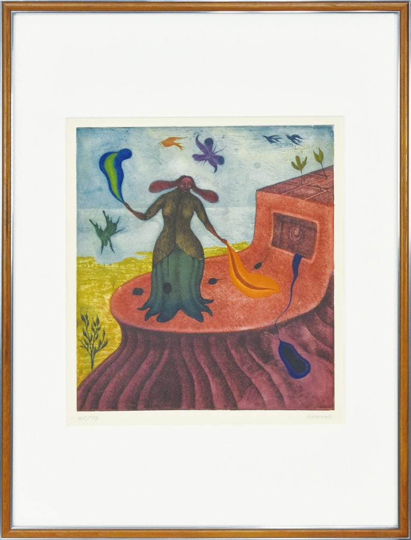 Arik Brauer Etching Woman Surreal Fantastic Realism Vienna School Signed: Arik Brauer Etching Woman Surreal Fantastic Realism Vienna School Signed Item Specifics: Artist: Arik Brauer Unit Of Sale: Single Piece Signed By: Arik Brauer Image Orientation: Portrait Signed: Yes S