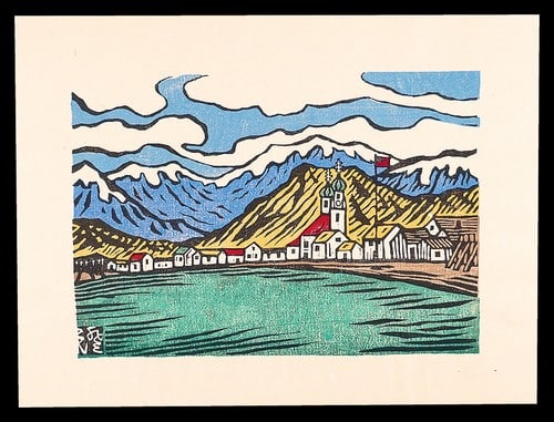Woodblock Print Ltd Ed Sosaku Hanga Kawakami Sumio Unalaska 1970 (1 of 1)