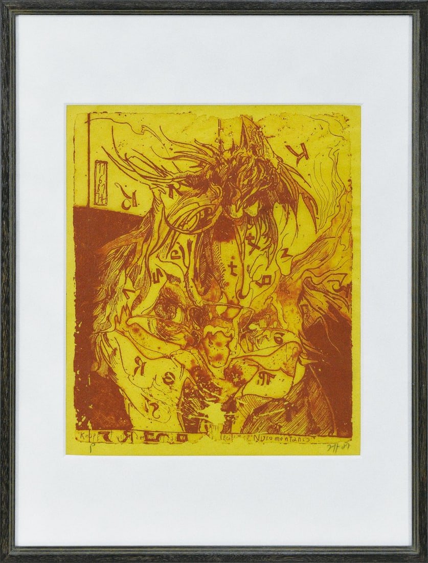 Horst Janssen Signed Woodblock Print 1981 Modern Art Framed Authentic (1 of 11)