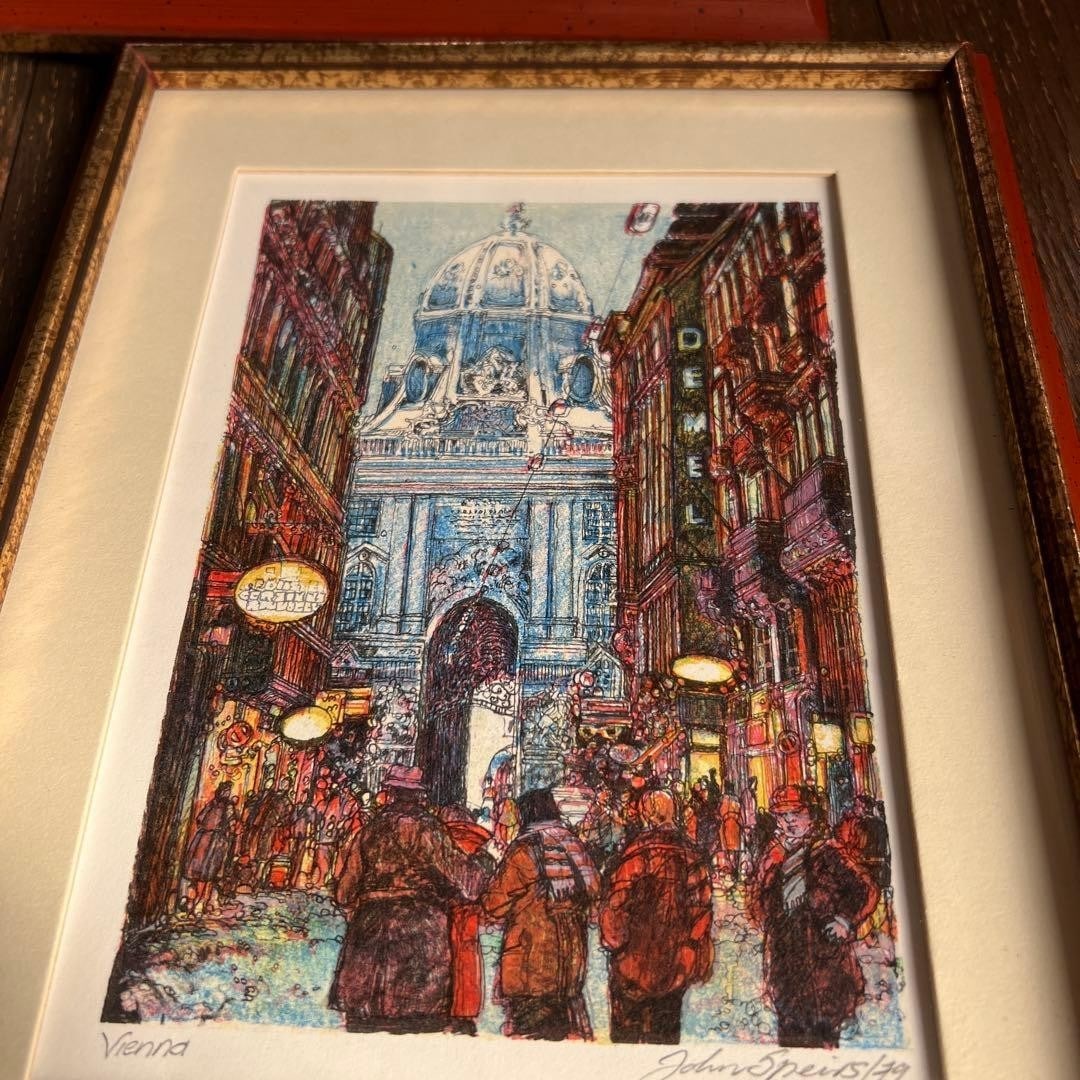 Paris London NY Vienna City Art Set Signed Framed Lithograph 8pc by John Speirs (1 of 19)