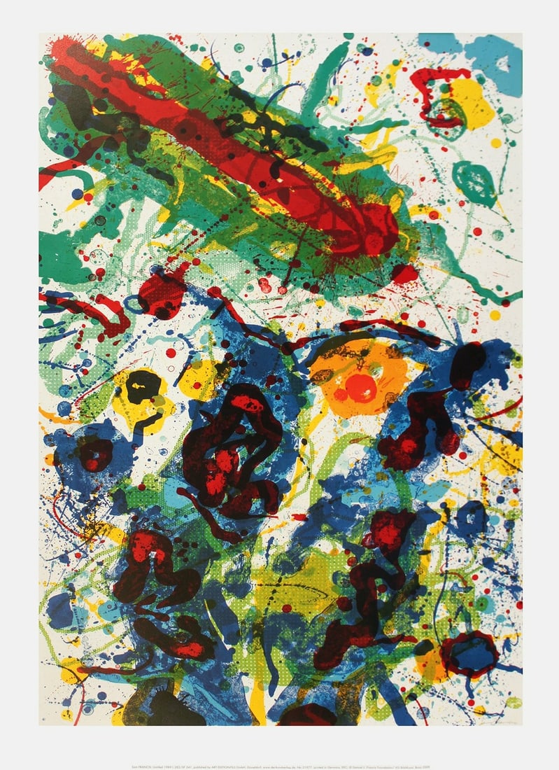 SAM FRANCIS Untitled SF-341 54.25" x 37" Poster 2009 Modernism Multicolor Gold (1 of 11)