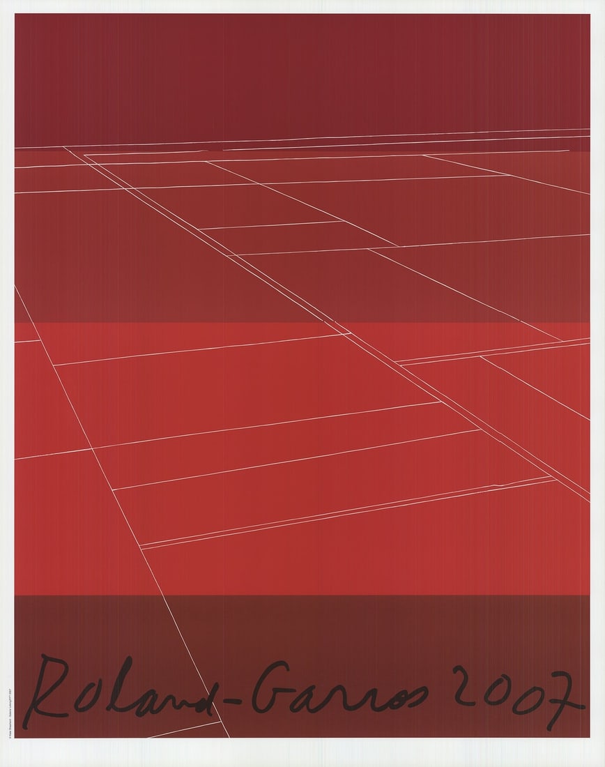 KATE SHEPHERD Roland Garros French Open 30" x 23.5" Poster 2007 Contemporary Red (1 of 4)